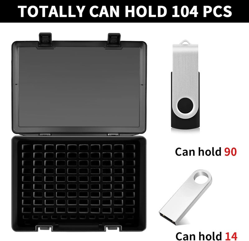 FULLCASE Flash Drive Case USB Memory Stick SD Card Storage Organizer- Holds 134pcs Thumb Drive Electronic Accessories Holder for Sandisk/for Samsung/for Inland/for PNY/for Netac (Black) - Image 3